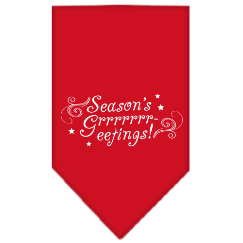 Seasons Greetings Screen Print Bandana Red Small